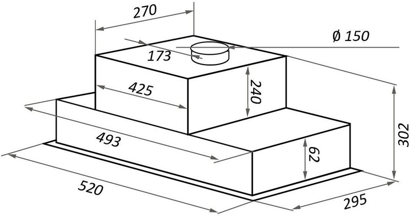 Кухонная вытяжка MAUNFELD Crosby Flat 52 нержавеющая сталь