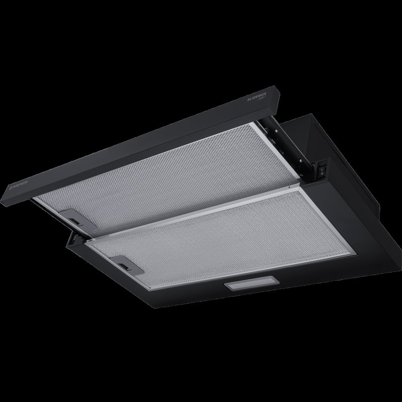 Телескопическая вытяжка Meferi SLIDEBOX60BK GLASS ULTRA