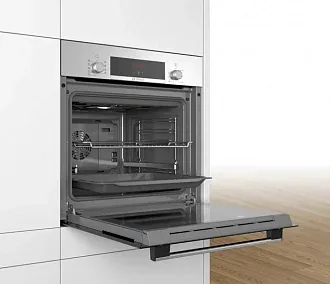Духовой шкаф Bosch HBA513BS1 электрический, шириной 59.4 см, нержавеющая сталь, традиционная очистка 8