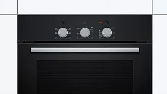 Духовой шкаф Bosch HBF011BA0Q электрический, шириной 59.4 см, черный, традиционная очистка 7
