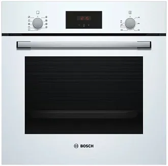 Духовой шкаф Bosch HBF114EW1R электрический, шириной 59.4 см, белый, традиционная очистка