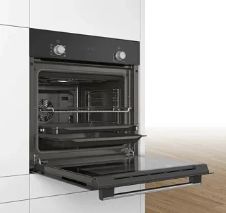 Духовой шкаф Bosch HBF512BA1R электрический, шириной 59.4 см, черный, AquaClean очистка 4