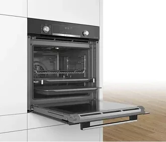 Духовой шкаф Bosch HBG378EB6R электрический, шириной 59.4 см, черный, пиролитическая очистка 3