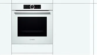 Духовой шкаф Bosch HBG634BW1 электрический, шириной 59.4 см, белый, EcoClean очистка 7