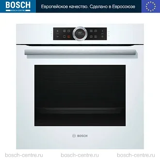 Духовой шкаф Bosch HBG672BW1S электрический, шириной 59.4 см, белый, пиролитическая очистка