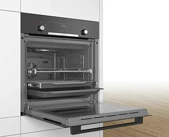 Духовой шкаф Bosch HIJ517YB2R электрический, шириной 59.4 см, черный, AquaClean очистка 3