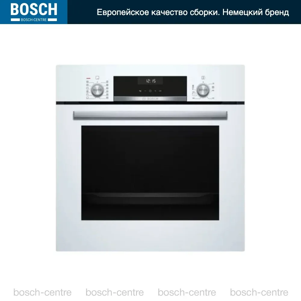 Духовой шкаф Bosch HIJ517YW0R электрический, шириной 59.4 см, белый, AquaClean очистка