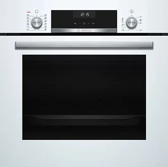 Духовой шкаф Bosch HIJ517YW2R электрический, шириной 59.4 см, белый, AquaClean очистка