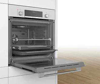 Духовой шкаф Bosch HIJ517YW2R электрический, шириной 59.4 см, белый, AquaClean очистка 3