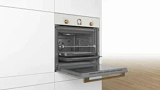 Духовой шкаф Bosch HIJN10YW0R электрический, шириной 59.4 см, жемчужно-белый, AquaClean очистка 4