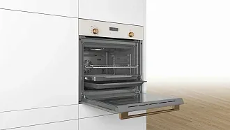Духовой шкаф Bosch HIJN17EW0R электрический, шириной 59.4 см, жемчужно-белый, AquaClean очистка 4