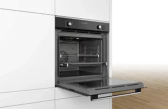 Духовой шкаф Bosch HRG2382S1 электрический, шириной 59.4 см, черный, EcoClean очистка 3