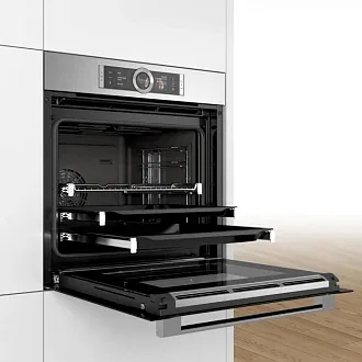 Духовой шкаф Bosch HSG656XS1 электрический, шириной 59.4 см, нержавеющая сталь, EcoClean очистка 3