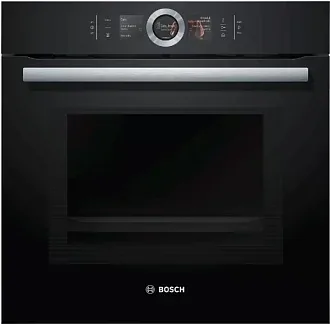 Духовой шкаф с микроволнами и паром Bosch HNG6764B6 электрический, шириной 59.4 см, черный, пиролитическая очистка 5