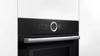 Духовой шкаф с микроволнами и паром Bosch HNG6764B6 электрический, шириной 59.4 см, черный, пиролитическая очистка 8