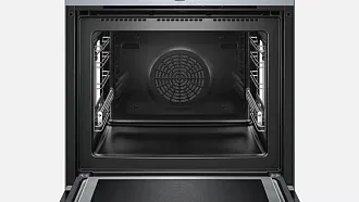 Духовой шкаф с микроволнами и паром Bosch HNG6764S6 электрический, шириной 59.4 см, нержавеющая сталь, пиролитическая очистка 7