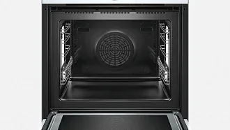 Духовой шкаф с микроволнами и паром Bosch HNG6764W6 электрический, шириной 59.4 см, белый, пиролитическая очистка 4