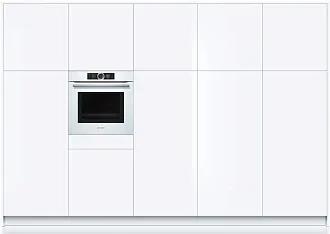 Духовой шкаф с микроволнами и паром Bosch HNG6764W6 электрический, шириной 59.4 см, белый, пиролитическая очистка 5