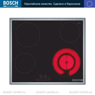 Электрическая варочная панель Bosch PKF645BB2E на 4 конфорки, шириной 58.3 см, черный