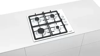 Газовая варочная панель Bosch PBP6C2B92R на 4 конфорки, шириной 58 см, белый 3