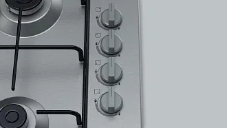 Газовая варочная панель Bosch PBP6C5B82O на 4 конфорки, шириной 58 см, нержавеющая сталь 2