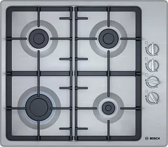 Газовая варочная панель Bosch PBP6C5B93R на 4 конфорки, шириной 58 см, нержавеющая сталь 5