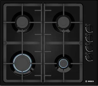 Газовая варочная панель Bosch PBP6C6B93R на 4 конфорки, шириной 58 см, черный