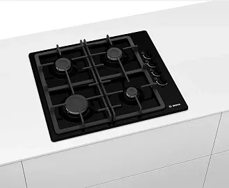 Газовая варочная панель Bosch PBP6C6B93R на 4 конфорки, шириной 58 см, черный 4