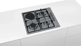 Газовая варочная панель Bosch PBY6C5B62O на 4 конфорки, шириной 58 см, нержавеющая сталь 5