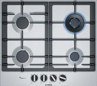 Газовая варочная панель Bosch PCH6A5B90 на 4 конфорки, шириной 58.2 см, нержавеющая сталь 5