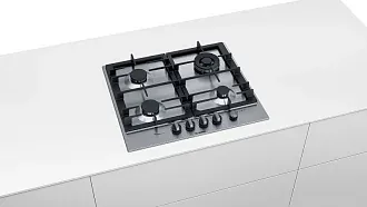 Газовая варочная панель Bosch PCH6A5M95R на 4 конфорки, шириной 58.2 см, нержавеющая сталь 2