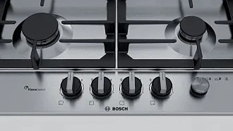 Газовая варочная панель Bosch PCH6A5M95R на 4 конфорки, шириной 58.2 см, нержавеющая сталь 5