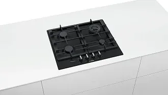 Газовая варочная панель Bosch PCH6A6B90R на 4 конфорки, шириной 58.2 см, черный 4