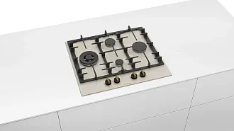 Газовая варочная панель Bosch PCI6B1B90R на 4 конфорки, шириной 58.2 см, жемчужно-белый 6