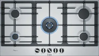 Газовая варочная панель Bosch PCR9A5B90M на 5 конфорки, шириной 91.5 см, нержавеющая сталь 4