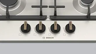 Газовая варочная панель Bosch PGP6B1B92R на 4 конфорки, шириной 58.2 см, жемчужно-белый 6