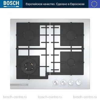 Газовая варочная панель Bosch PNH6B2O92R на 4 конфорки, шириной 59 см, белый