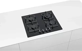Газовая варочная панель Bosch PPH6A6B20R на 4 конфорки, шириной 59 см, черный 4