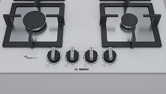 Газовая варочная панель Bosch PPP6A2B20O на 4 конфорки, шириной 59 см, белый 6