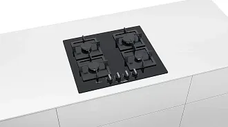 Газовая варочная панель Bosch PPP6A6B20R на 4 конфорки, шириной 59 см, черный 2