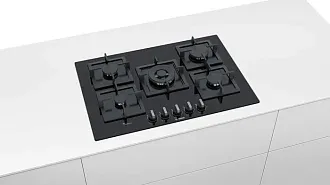 Газовая варочная панель Bosch PPQ7A6B20 на 5 конфорки, шириной 75.2 см, черный 8