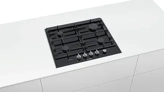 Газовая варочная панель Bosch PRP6A6N70R на 4 конфорки, шириной 60.6 см, черный 5