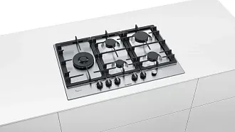 Газовая варочная поверхность Bosch PCS7A5M90 на 5 конфорки, шириной 75 см, нержавеющая сталь 8
