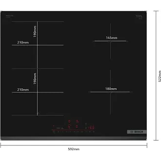 Индукционная варочная панель Bosch PVS63KHC1Z на 4 конфорки, шириной 59.2 см, черный 7