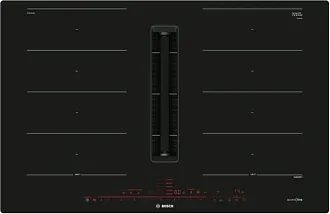 Индукционная варочная с вытяжкой Bosch PXX821D66E на 4 конфорки, шириной 79.2 см, черный