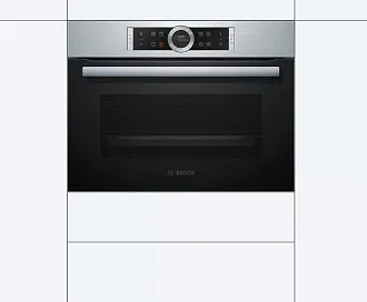 Компактный духовой шкаф Bosch CBG635BS3 электрический, шириной 59.4 см, нержавеющая сталь, EcoClean очистка 7
