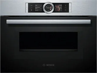 Компактный духовой шкаф Bosch CMG656BS1 электрический, шириной 59.4 см, нержавеющая сталь, EcoClean очистка