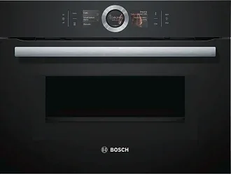 Компактный духовой шкаф Bosch CMG6764B1 электрический, шириной 59.4 см, черный, пиролитическая очистка