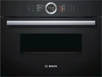 Компактный духовой шкаф Bosch CMG676BB1 электрический, шириной 59.5 см, черный, пиролитическая очистка