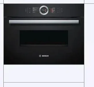 Компактный духовой шкаф Bosch CMG676BB1 электрический, шириной 59.5 см, черный, пиролитическая очистка 4